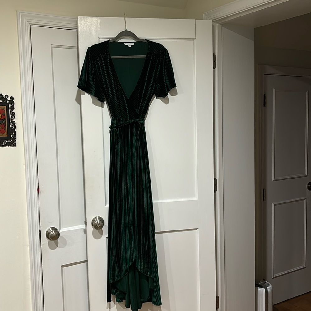 Baltic Born velvet wrap dress (M, green)